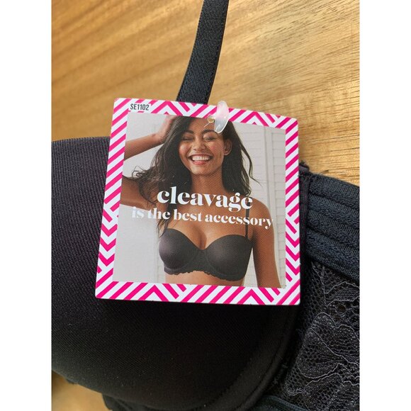 Maidenform Womens Black Lace Detail Multiway Push-Up Bra Size 34B - Picture 14 of 16